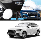 TINGLU Sun Shade for Audi Q7 SUV 2016-2024 2025 Accessories Windshield Sun Shade Window Shade UV Rays Protection Sun Visor Cover with Steering Wheel Sunshade Storage Bag