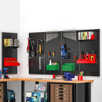 EVERHANGER Metal Pegboard Panels 24" x 12", Heavy Duty Steel Peg Boards for Garage, Pegboard Wall Organizer for Tool Storage 