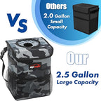 EPAuto Waterproof Car Trash Can with Lid and Storage Pockets, Camouflage Grey