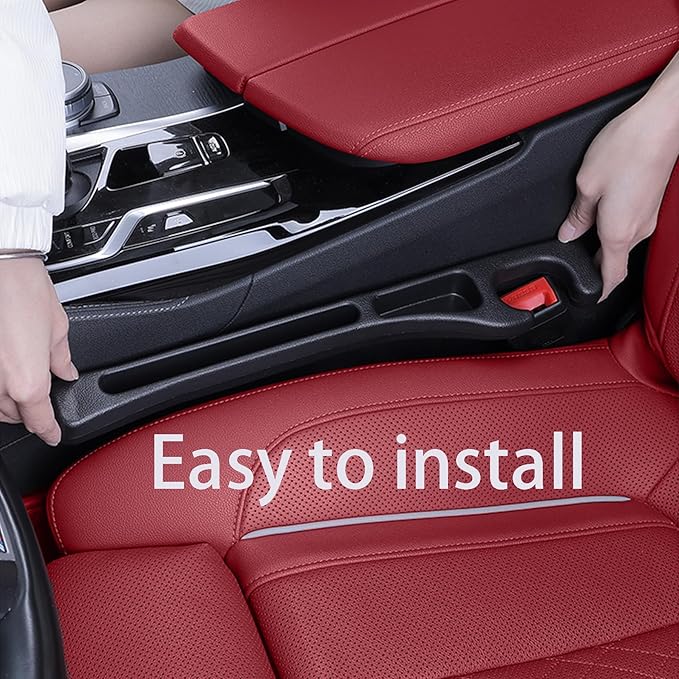 Car Seat Gap Filler 2Pack, Inserts Between Seats Console with Organizer Storage Upgraded Phone Holder Car Side Seat Gap Fillers Cars Front Seats Fill Plug Car Essentials for Vehicle SUV Truck (black)