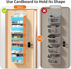 Over the Door Organizer - Behind the Door Storage with Rope for Toilet Paper Storage - Door Organizer Hanging with 5 Spacious