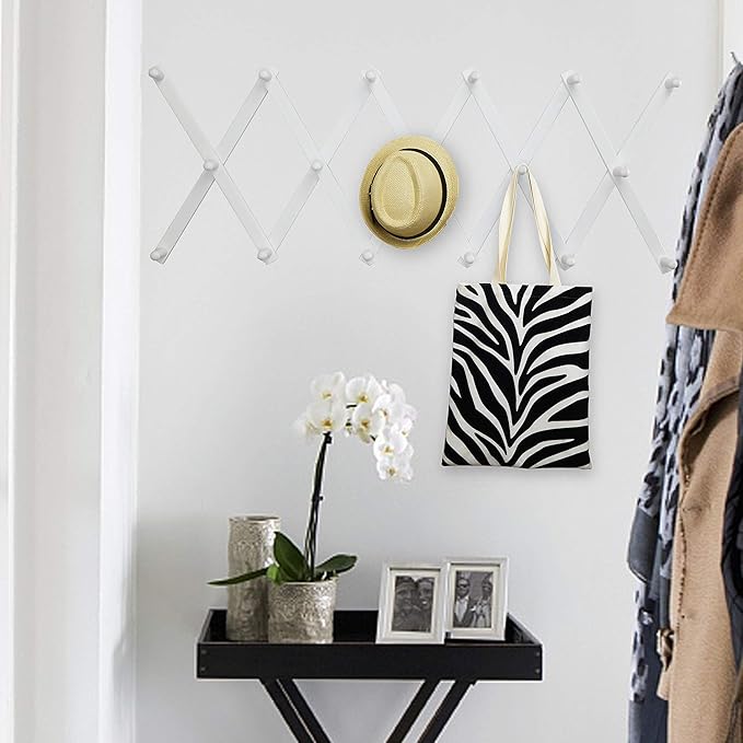 WEBI Accordion Wall Hanger,Expandable Wooden Hat Rack for Wall Mounted Coat Rack,Accordion Hat Hooks Holder for Baseball Caps