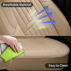 Coverado Beige Nappa Leather Car Seat Covers, Universal Fit Front Seats, 2-Pack Waterproof Seat Covers, Perforated Faux Leath