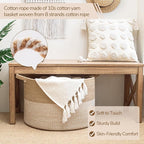 INDRESSME Extra Large Woven Baskets for Storage, 21.7'' x 13.8'' Wicker Basket with Handle for Blankets, Big Laundry Baskets 