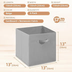 STORAGE MANIAC Storage Cubes, 13 Inch Collapsible Storage Bins with Handles, 4 Pack Fabric Foldable Bins for Organization, Du