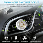 Car Fragrance Holder Compatible with Bath & Body Works Refills (Not Included), Air Freshener Vent Clip or Visor Clip, Refilla
