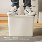 Yishyfier Plastic Storage Baskets Bins Boxes With Lids,Organizing Container White Storage Organizer Bins For Shelves Drawers 