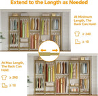 Higeego H5 Pro Heavy Duty Clothes Rack Wardrobe Closet for Hanging Clothes, Freestanding Garment Rack with Expandable Hanger 