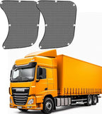 2Pcs Semi Truck Side Window Sun Shades with Suction Cups, UV Protection Semi Truck Curtains for Freightliner Cascadia Interior Accessories 23.6x21.6 Inch