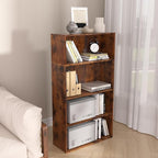 Wooden 4 Tier Book Shelf,4 Cube Storage Organizer,4 Tier Low Bookcase Storage Display Organizer, 44 Inch Versatile Cubes Shel