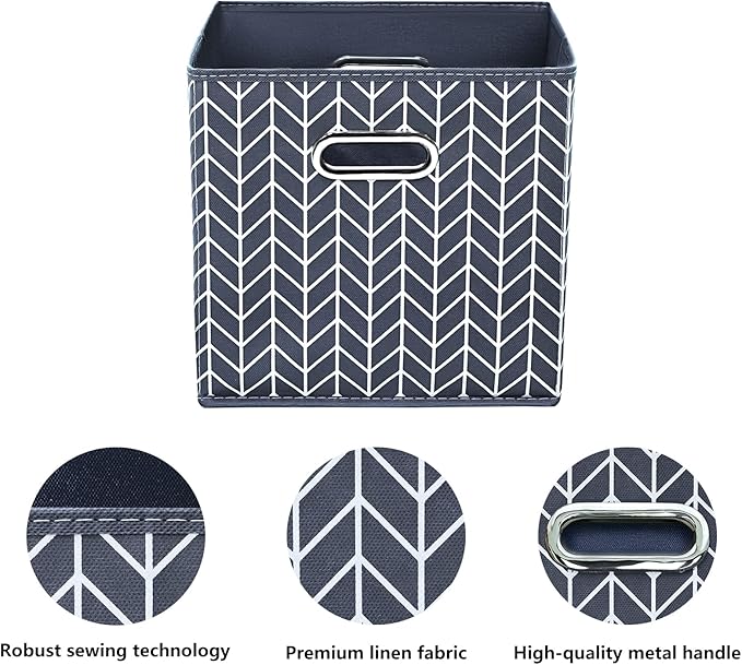 11 Inch Cube Storage Bins , Fabric Cube Organizer Bins with Handle, Foldable Cube Bins for Cloth or Accessary Storage, 11x11x