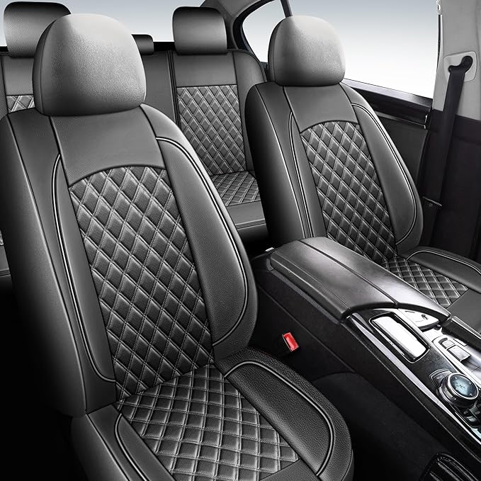 Car Seat Covers Full Set, Breathable and Waterproof Napa Leather Car Seat Cover, Interior Universal Fit for Cars, Sedans, SUV