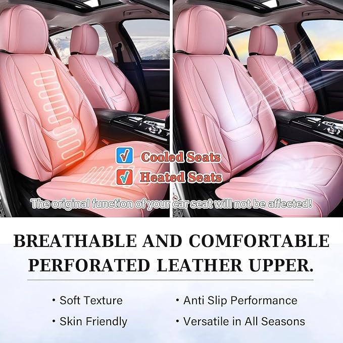 Coverado Seat Covers, Car Seat Covers Front Seats, Car Seat Cover, Car Seat Protector Waterproof, Car Seat Cushion Nappa Leat