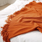 Homiest Decorative Knitted Throw Blanket with Fringe, Lightweight & Soft Acrylic Knit Blanket Tassel for Couch, Sofa, Bed (Da