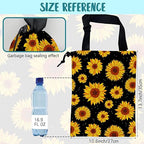 Car Garbage Bag Blooming Yellow Sunflowers Drawstring Car Trash Bag Hanging for Back Seat with Adjustable Buckle Canvas Vehicle Trash Can Easy-to-Install