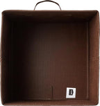 Amazon Basics Collapsible Fabric Storage Bins with Handles, Cube Organizer, Lightweight Fabric, 10.5"x10.5"x11", Brown, 6-Pac