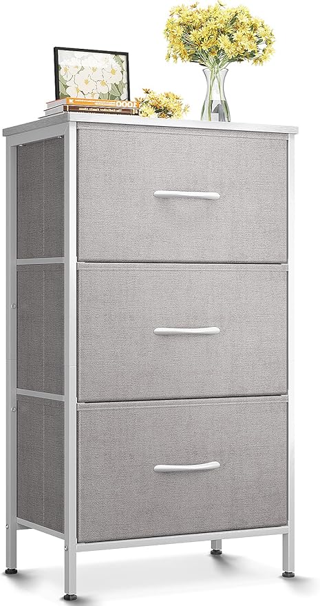 AODK Dresser for Bedroom Nightstand Small Dressers Chest of Drawers End Table for Living Room, Closet Dresser with 3 Storage 