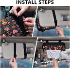 Car Tissue Holder Car Visor Organizer Tissue Box Holder for Car Sun Visor Organizer with Car Vehicle Accessories Essentials Interior for Women Men Valentines Fox Bunny Hearts Black