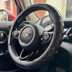 PINCTROT Large Size Race Grip Steering Wheel Cover, Anti Slip Silicone Perforated Design with Soft Touch Padding, Enhanced Grip for Sporty Driving 15.5-15.75 Inch (Racing Black)