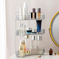 Corner Bathroom Counter Organizer Bathroom Countertop Shelf Makeup Organizer for Vanity Perfume Tray for Corner Storage (3 Ti