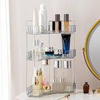 Corner Bathroom Counter Organizer Bathroom Countertop Shelf Makeup Organizer for Vanity Perfume Tray for Corner Storage (3 Ti