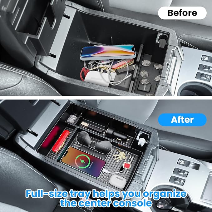 3PCS Center Console Organizer Compatible with Toyota 4Runner 2024 2023 2022 2021 2020 2019-2010 Glove Box Organizer Gear Shift Tray Armrest Storage Box 5th Gen 4 Runner Accessories