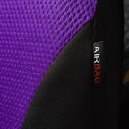 Flying Banner Car Seat Covers Full Set Front Seats and Rear Bench Mesh Fabric Splicing Polyester Cover Black with Purple Colo
