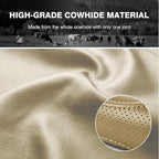 High-Grade Beige Genuine Leather Steering Wheel Cover for Men Women，Real Cowhide Leather Steering Wheel Cover for Cars,Universal 14.5-15 inch Steering Wheels