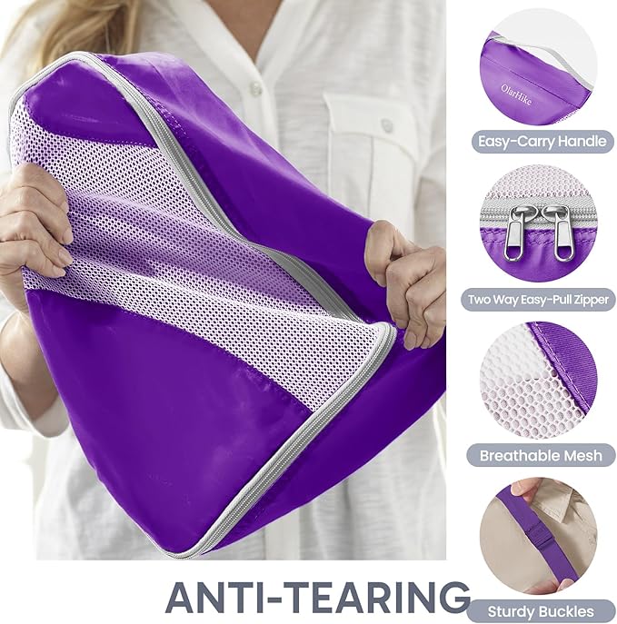 10 Set Packing Cubes for Travel, Gifts for Women Mom,Anti-Tearing Suitcase Organizer for Luggage with Shoe & Hanging Toiletry