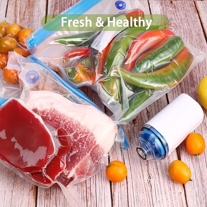 Sous Vide Bags 25Pcs, Reusable BPA Free Vacuum Sealer Bags Vacuum Food Storage Bag for Cooking/Food Storage/Microwave Heating