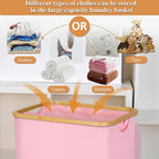 iEGrow Laundry Hamper with Lid, 110L Large Laundry Basket with Handle and Lid, Collapsible Clothes Basket Organizer with Remo