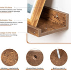 Fun Memories Picture Ledge Shelves Set of 2, 48 Inch Rustic Wall Mounted Floating Shelves with Lip for Home Storage and Décor