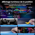 Dream Color Acrylic Interior Car Lights, 2 Pieces 75cm/29.5inch 128 Colorful Car LED Strip Light RGB Fiber Optic Rainbow Ambient Lighting bar, Universal Decoration Dynamic Atmosphere Neon Lights