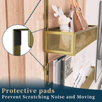 Consumest Over The Door Hooks Organizer - Extra Long Door Hanger with 9 Coat Hooks & 2 Mesh Basket, Back Storage Organizer Ha