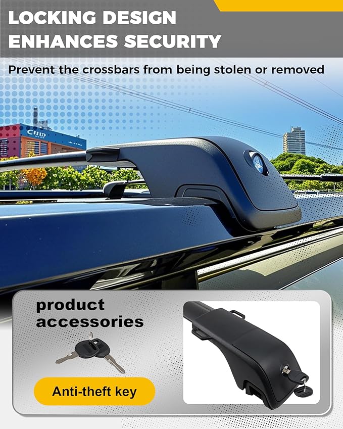 330LBS Cross Bars Roof Rack Fit for 2023-2026 Kia Sportage X-Pro X-line Aluminum Lockable Crossbars Cargo Bar Luggage Carrier Rooftop Accessories, for Storage Bag Kayak Snowboard Canoe Bike