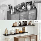 Vivelove 72 Inches Floating Shelves Wall Mounted, 12" Deep Wall Shelves for Bedroom, Bathroom, Living Room, Kitchen, Office, 