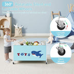 GRANNY SAYS Toy Box for Boys, Large Toy Chest Storage with Wheels, Metal Kids Toy Storage Organizer for Stuffed Animals, 135L