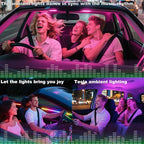 Universal LED Ambient Lighting Kit for Car Dashboard - Smart App Control, 16 Million RGB Colors, Motion Sensor, Easy Installation, Premium Silicone Strip for All Vehicles (Sedan, SUV, Truck)