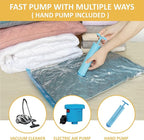 Roomimaster Vacuum Storage Bags, Vacuum Seal Space Saver Bags for Clothing, Travel Lugggage, Carry-on, Blankets, Comforters, 
