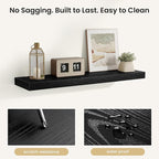 Fun Memories Floating Shelves for Wall, Rustic Wood Wall Mounted Shelves for Bathroom, Bedroom, Living Room & Kitchen, Storag