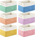 Geiserailie 6 Pcs 15 x 11 x 9.5 Inch Cube Storage Bins Fabric Storage Organizer Bins Foldable Cube Baskets with Sturdy Carry 