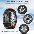Reusable Snow Tire Chains for Trucks & SUVs - 2025 Upgrade 20 PCS Emergency Anti-Skid Traction Chains, Heavy Duty Plastic Whe