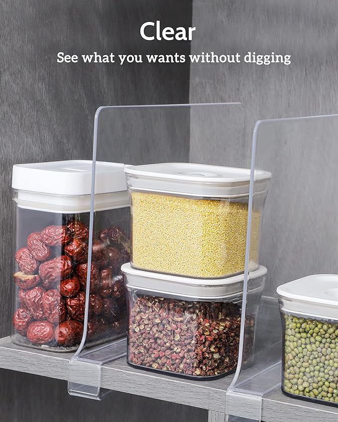 Clear Acrylic Shelf Dividers, Closet Shelf Divider and Closet Separator for Organization in Bedroom, Kitchen and Office Plast
