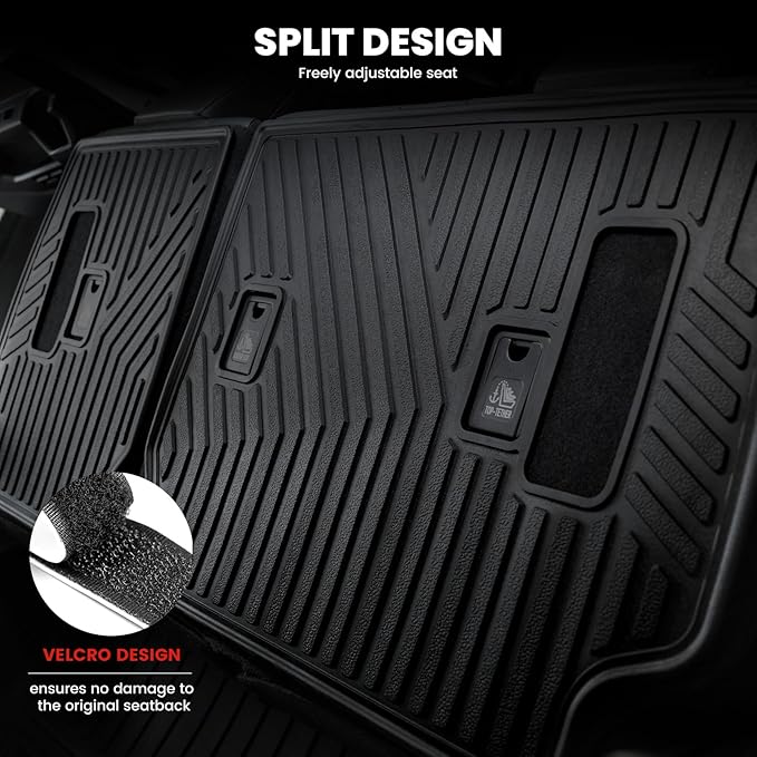 LASFIT Cargo Mat for Toyota 4Runner 2010-2024 (Only Fit 5-Seats) Back Seat Protector for 5th gen 4Runner Seater Accessories (Fit W/O Sliding Cargo Tray, Rear Backrest Mats+Rear Trunk Mat)