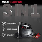 Schumacher Electric 600A Car Battery Jump Starter and Portable Power Station, 3-in-1 Solution, 12V DC Outlet, for 12V Power