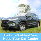 Front Windshield Sun Shade Foldable Car Front Window Sun Shade Windshield Shade Custom Fit for 2019-2023 Hyundai Santa Fe SE SEL SEL Plus Block UV Rays Heat Keep Cooler