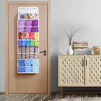 Univivi Hanging Yarn Storage Organizer with 5 Zipper Closure Compartments, Large Capacity Knitting Organizer Storage, Over th