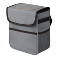 Simple Deluxe Car Trash Can, Multipurpose Bin with Lid and Storage Pockets, Collapsible Adjustable Straps and Portable Organizer, 2 Gallon, Grey
