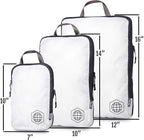 TRIPPED XL Compression Packing Cubes — 7-Piece Set for Checked Luggage | Extra-Large (15.7"×11"×4") + Large + Small + Tube + 