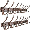Dseap Coat Rack Wall Mount - 29.5” Long 8-Tri-Hooks Heavy Duty Coat Hanger Rail Wall Hooks for Hanging Coats Hats Clothing Cl